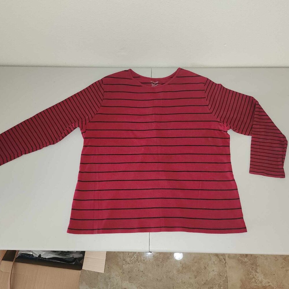 Striped Red Long Sleeve Top
